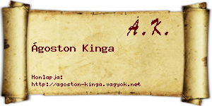Ágoston Kinga névjegykártya