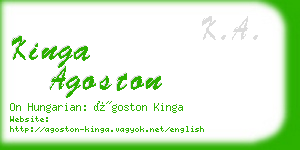 kinga agoston business card